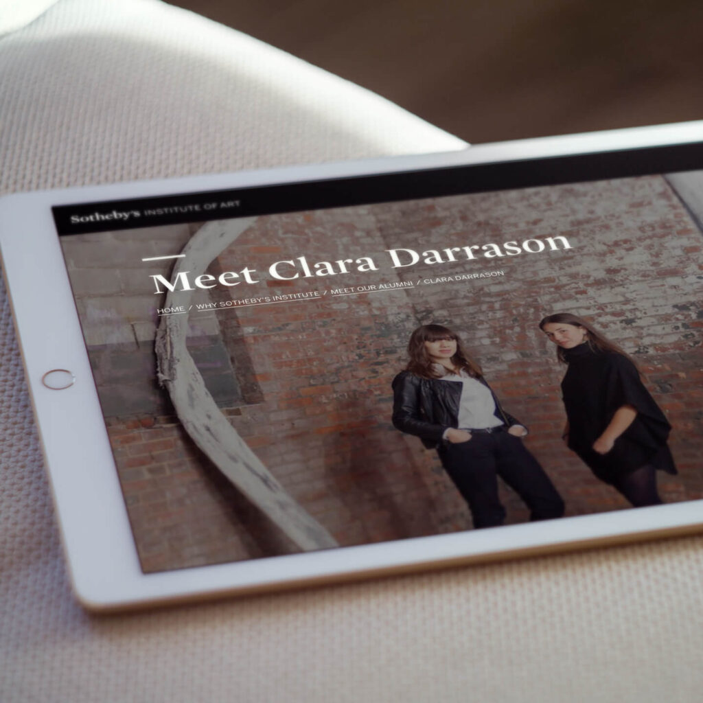 Sotheby's Institute of Art Website on Tablet