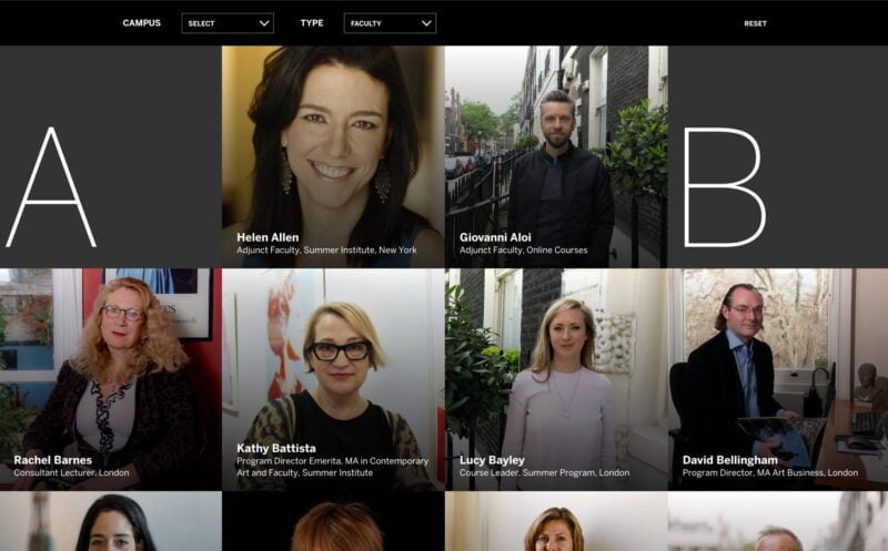 Sotheby's Institute of Art Website Faculty Page