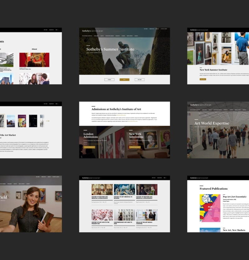 Image Spread of Sotheby's Institute of Art Website